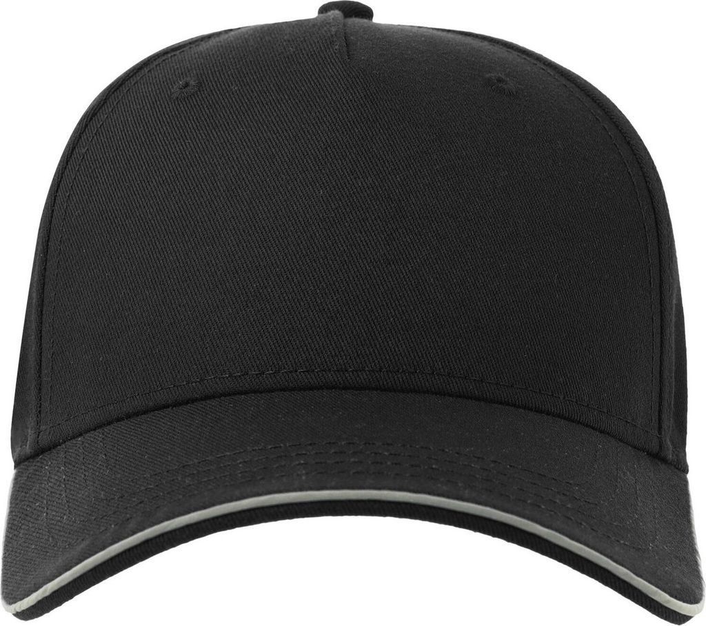 Atlantis - Baseball-Mütze 5 Segmente für Herren/Damen Uni AB625 (Einheitsgröße) (Schwarz)