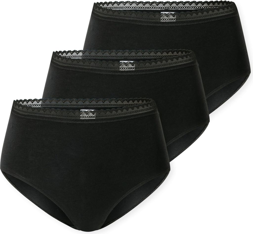 Schiesser Damen 3 er Pack Midi Gr. 44 schwarz