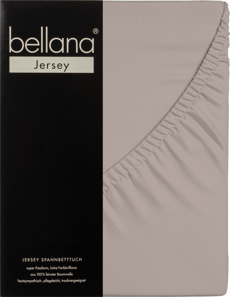 Bellana Jersey Spannbetttuch 180-200 x 200 cm taupe 120g/m², 100% Baumwolle