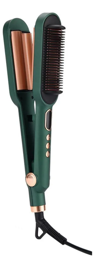 INF Brosse lissante cheveux 3-en-1 verte LCD céramique tourmaline US