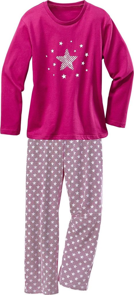 Petite Fleur Kids Pyjama 4 -teilig weiß, beere Größe 98/104