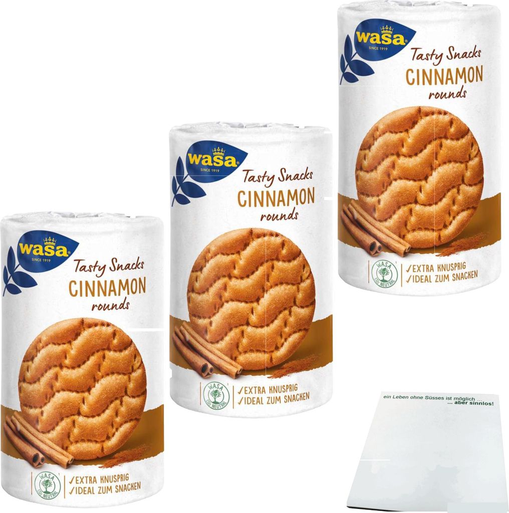 Wasa Tasty Snacks Cinnamon Rounds 3er Pack (3x267g Packung) Produktbild 