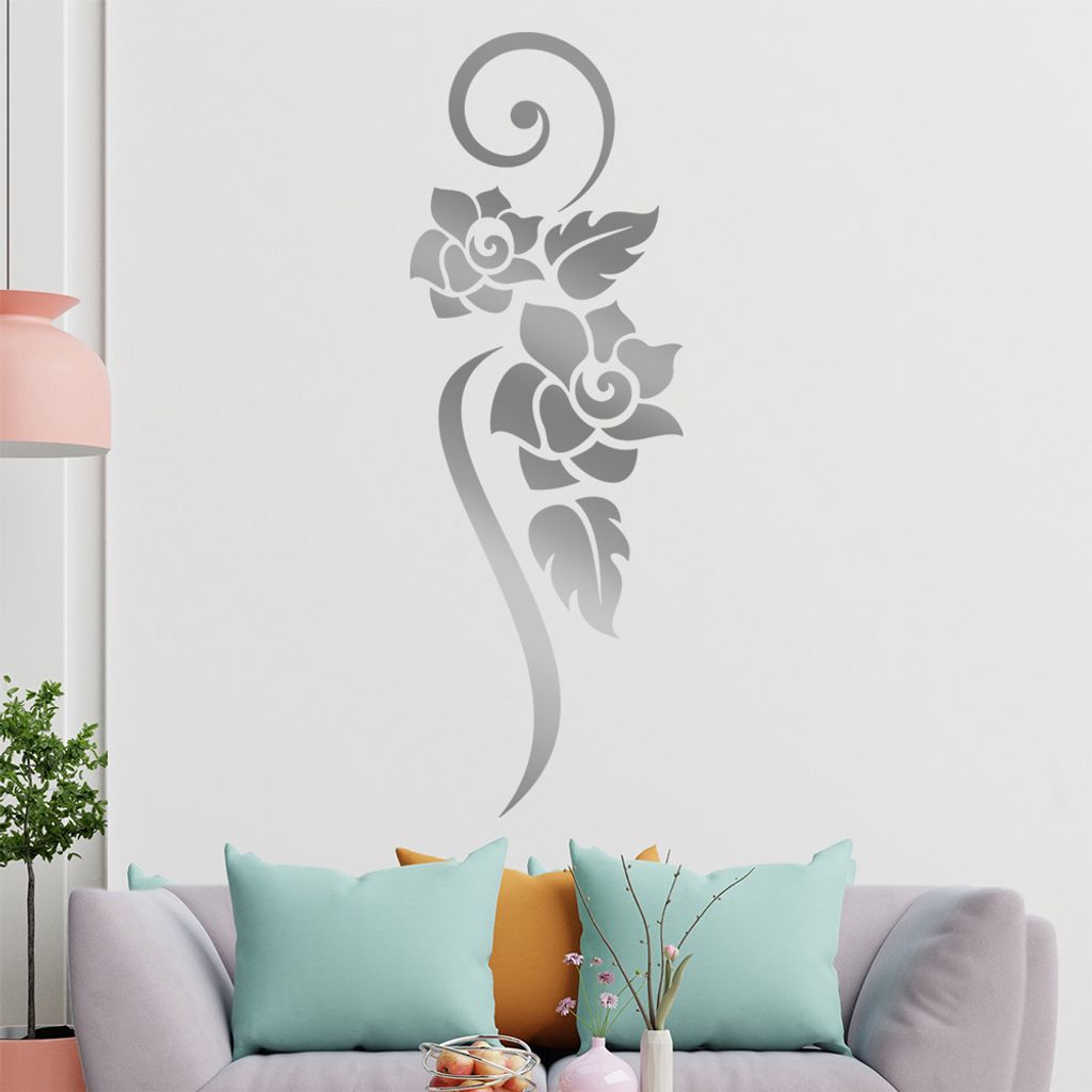 Blume - Linien Wandtattoo in 6 Größen - Wandaufkleber Wall Sticker - Dekoration, Küche, Wohnzimmer, Schlafzimmer, Badezimmer