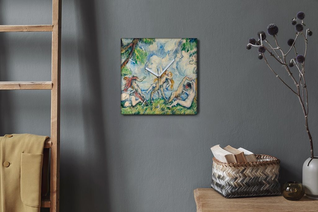 Coloray Hodiny Unikátní 30x30 cm Tiché hodiny Pro obývací pokoj a kuchyň Nástěnné hodiny Plátno Bílé ručičky hodin - Podepsat