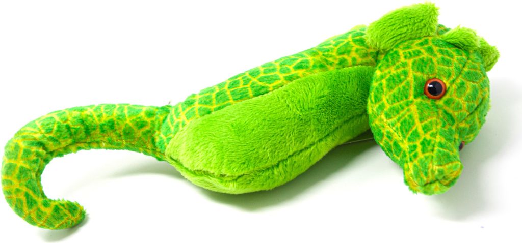 A plush toy seahorse on a white background.