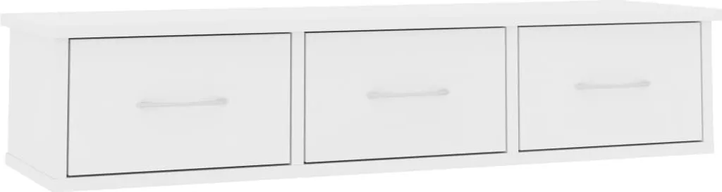 vidaXL Étagère murale à tiroirs Blanc 88x26x18,5cm Bois composite - Moderne