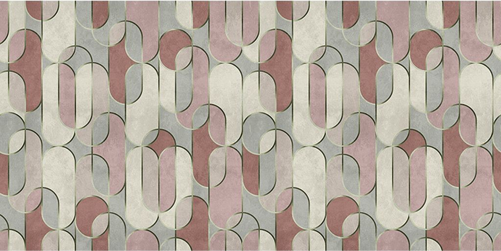 Tadessi Fototapete | Modern | 5.00 m x 2.50 m | Rosa | Blau | Wandbild | Digitaldruck