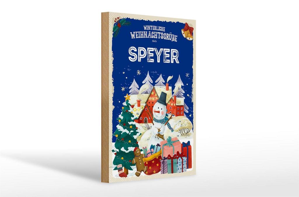 Holzschild Weihnachtsgrüße aus SPEYER Geschenk 20x30cm