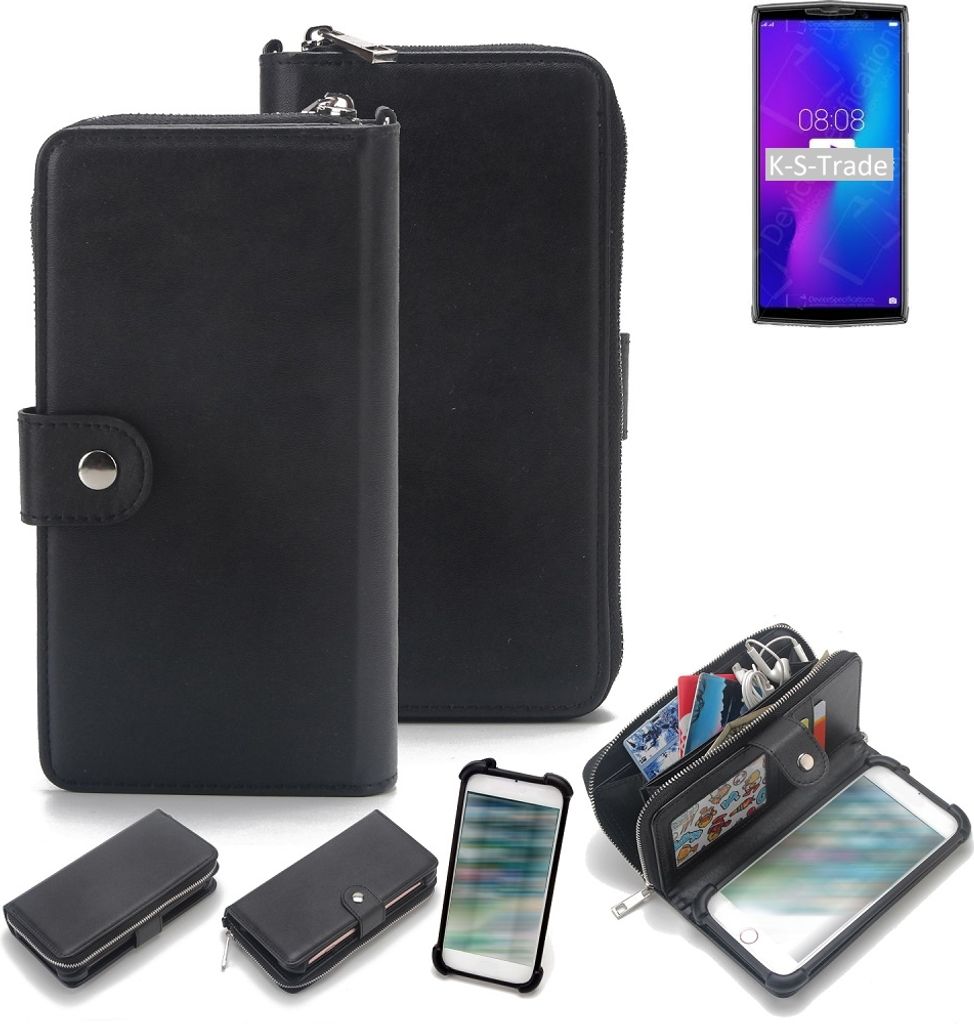 K-S-Trade 2in1 Handyhülle Schutzhülle kompatibel mit Doogee N100 & Portemonnee Cover Handy Hülle Case Etui Geldbörse Wallet Bookstyle Hülle