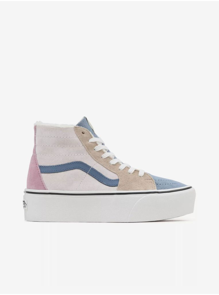 VANS UA SK8-Hi Tapered blau und rosa Damen Knöchel warm Wildleder Plattform Turnschuhe - 38,5