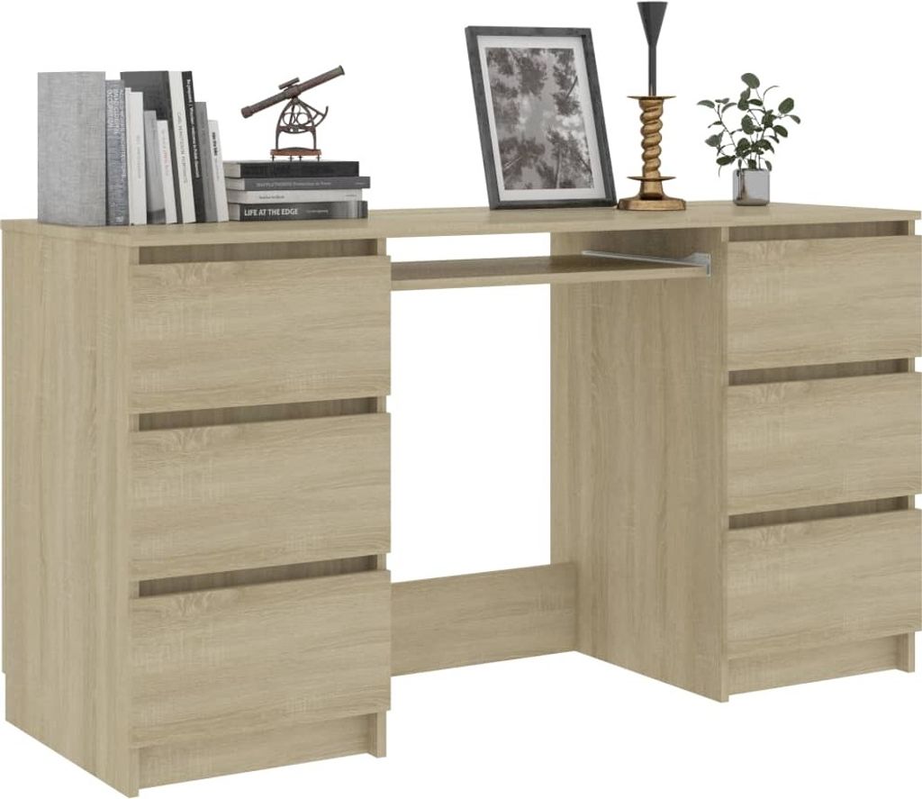 Scrivania Sonoma in rovere 140x50x77 cm in materiale ligneo Immagine del prodotto 