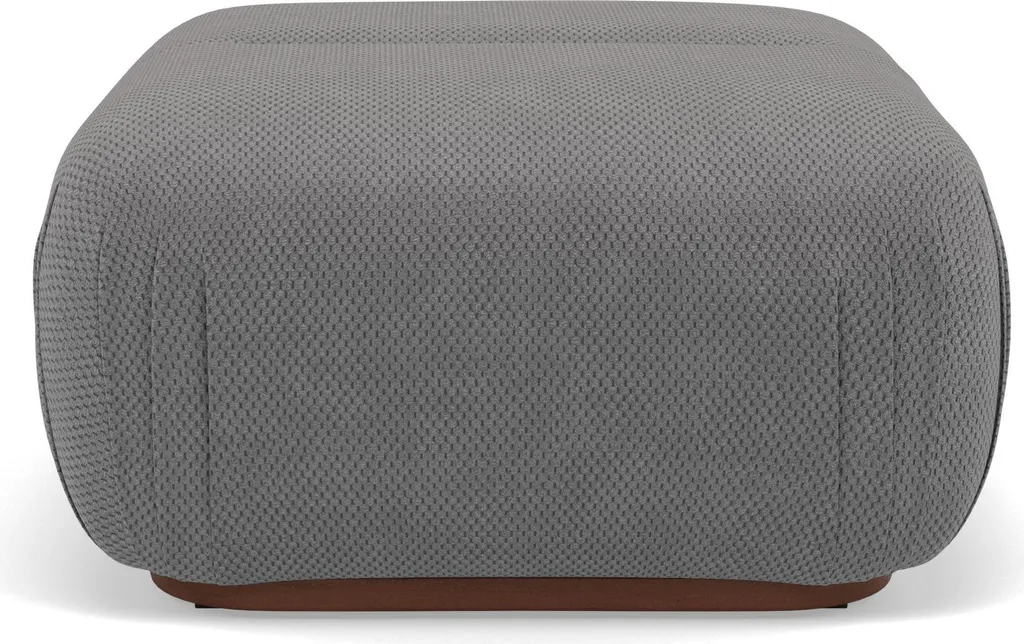 Pouf Penelope en velours texturé gris : confort et finitions premium
