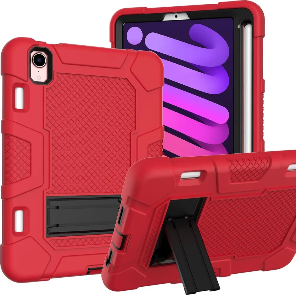 Custodia iPad Mini 6 con Stand e Porta Penna Rosso - Pronta Consegna