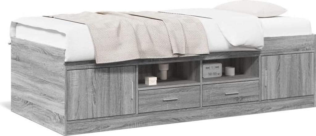 vidaXL Tagesbett mit Schubladen ohne Matratze Grau Sonoma 75x190 cm