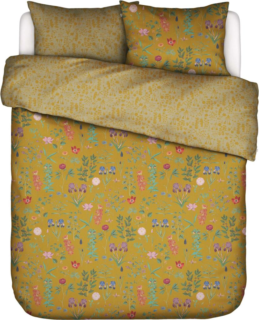 Essenza Satin-Bettwäsche-Garnitur Marigold Farbe Flower ochre Größe 155x220+80x80