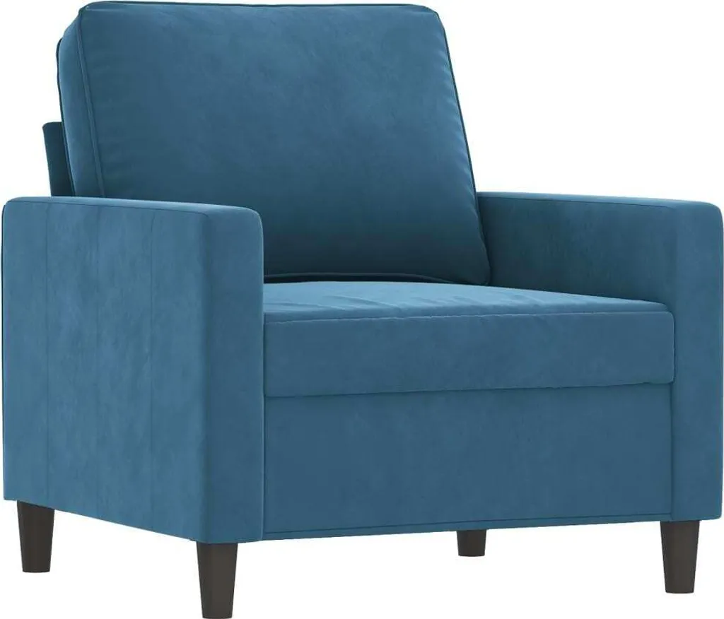 vidaXL Poltrona blu 60 cm in velluto