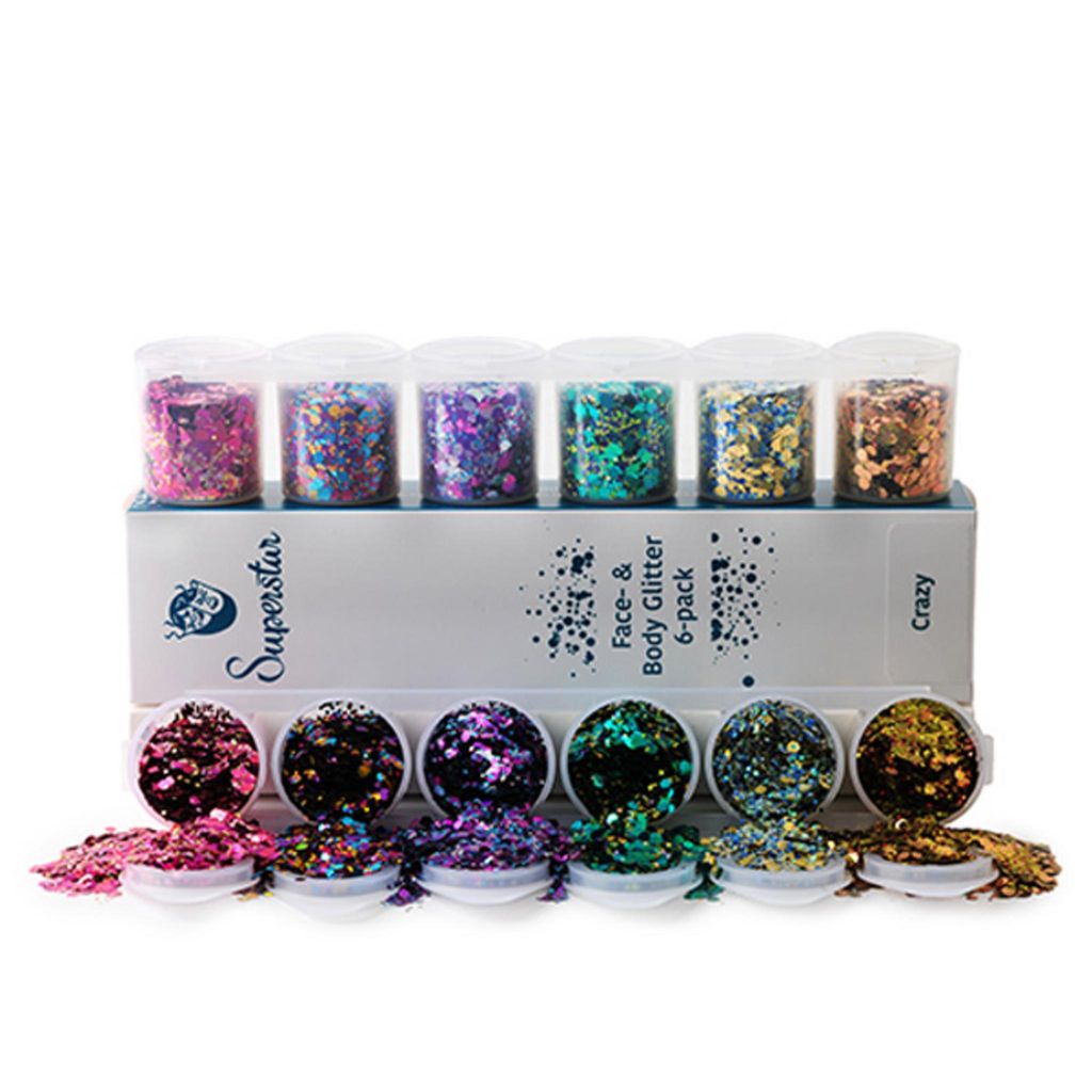 Superstar mix di glitter pazzi e grossi, confezione da 6 Immagine del prodotto 