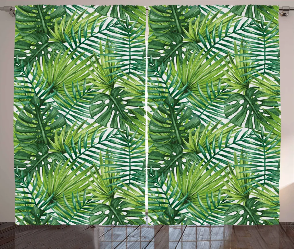 Rideau large 280x225 cm facile à poser pour cacher le vis-à-vis vert