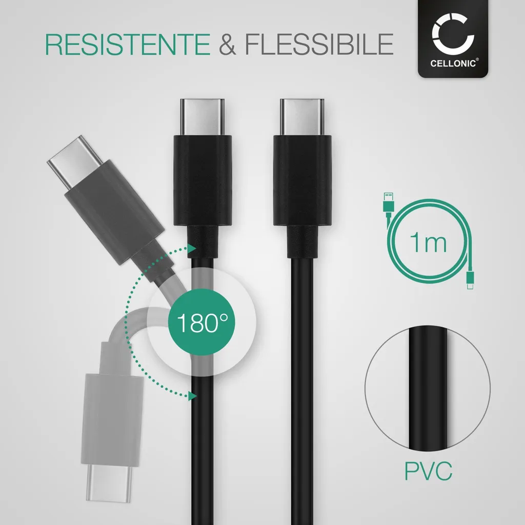 Slabo Cavo di Ricarica USB Type C Tipo C per Motorola Edge 20 | 20 Lite
