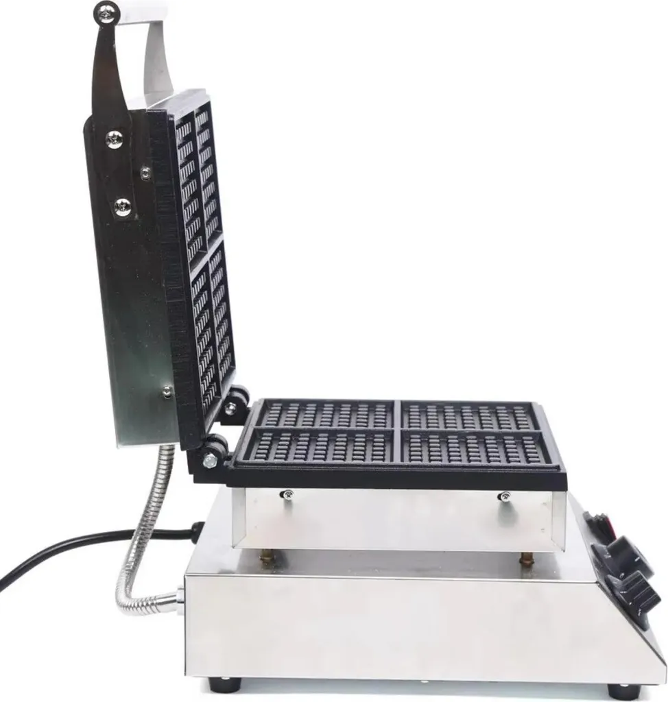 Gaufrier inox 1750W puissant avec minuterie 5 min et châssis robuste