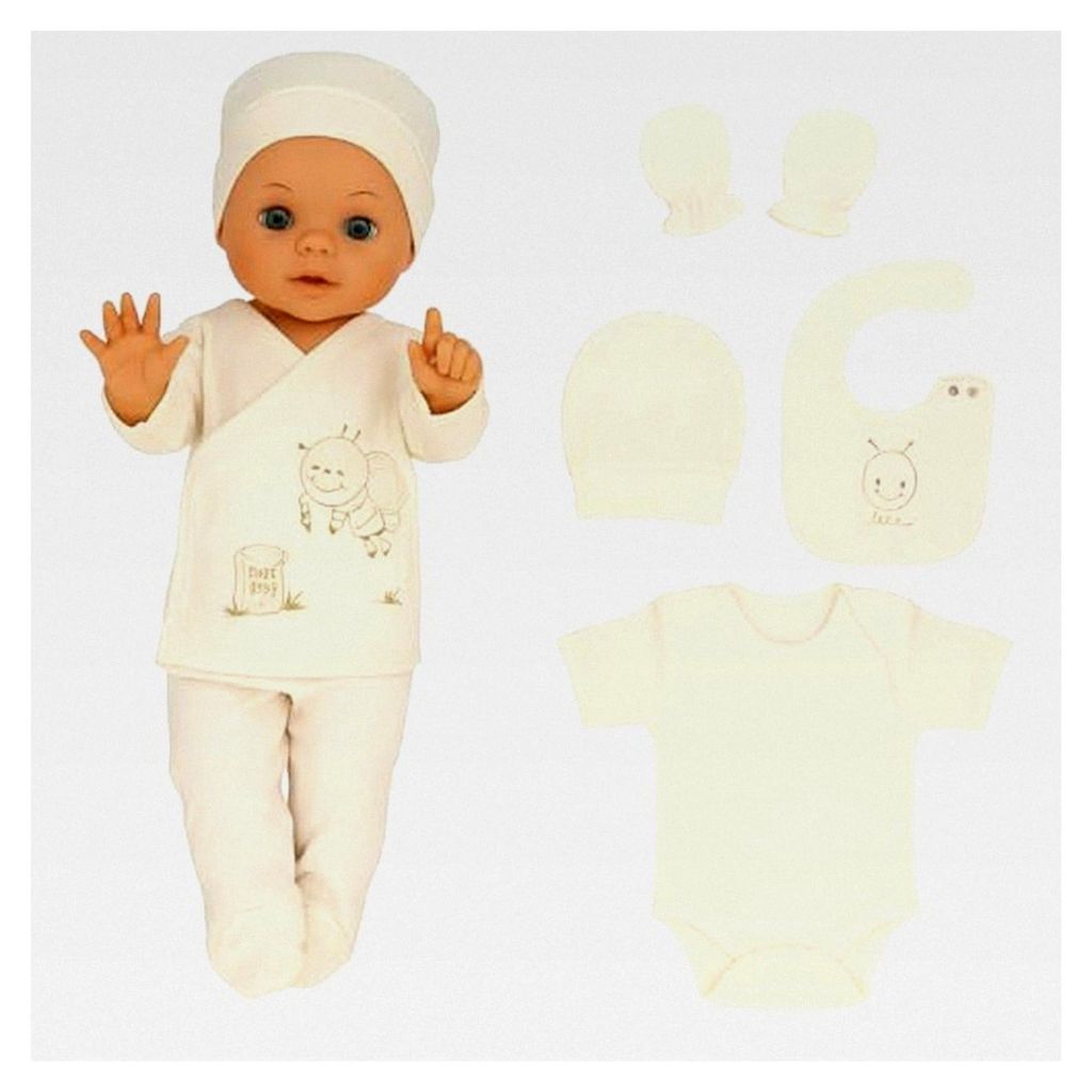 Neugeborenen Baby Krankenhaus Set aus natürlicher Baumwolle Jacquard Erstausstattung für Sommer und Herbst, 6-teiliges Bekleidungsset für Babys ...
