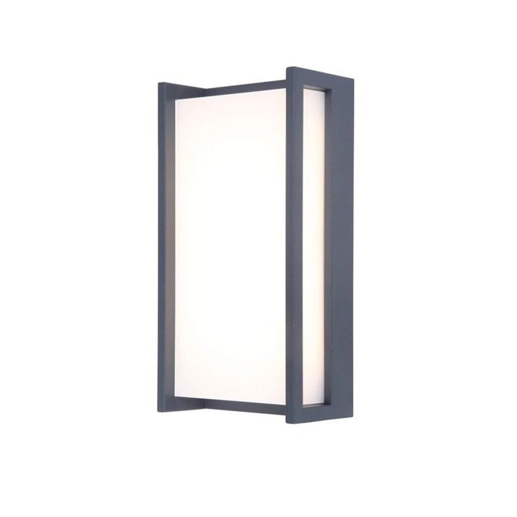 ECO-LIGHT 5193001118 Lutec LED-Wandleuchte QUBO Aluminium anthrazit mit Polycarbonat-Diffusor 17,3W 1100lm 3000K IP54 H22cm B11cm T7,1cm