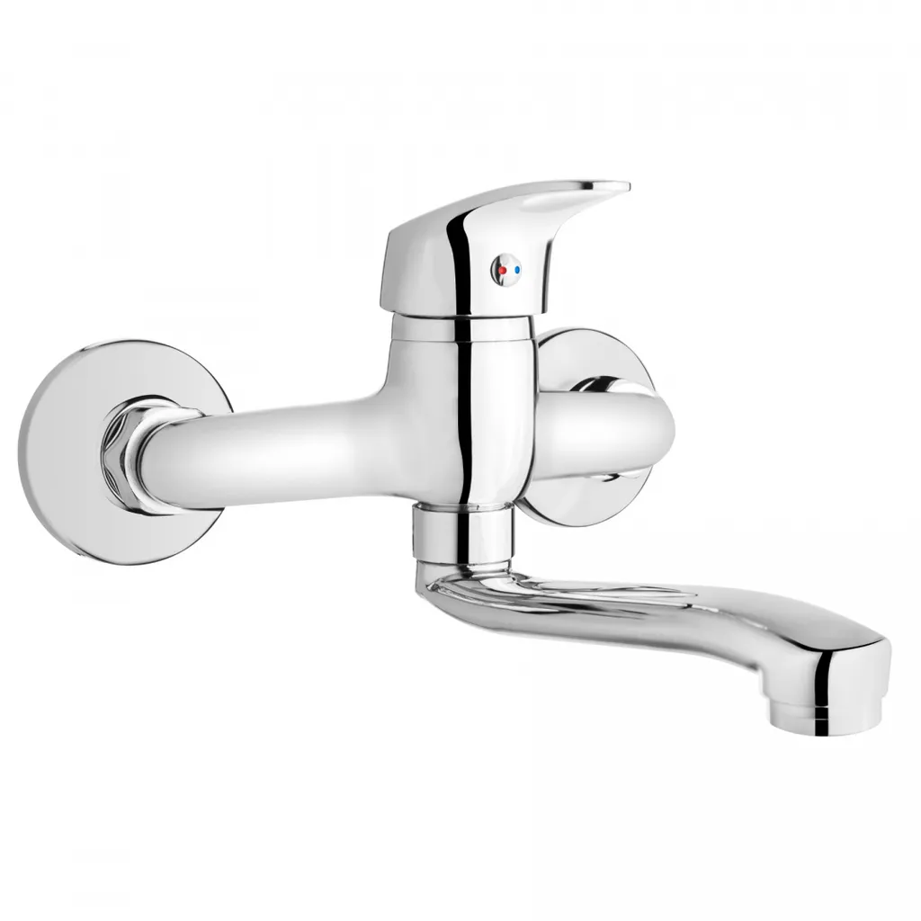 Robinet de baignoire Invena Ava New mural pour salle de bain moderne