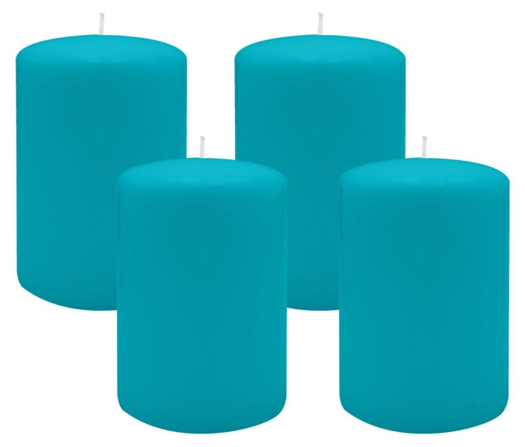 Flachkopf-Stumpenkerzen Ocean Blau 60 x Ø 50 mm, 4 Stück Produktbild 