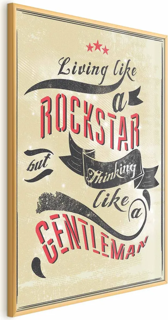 Poster Rockstar Decorativo 60x90 Cornice Oro Alta Qualità