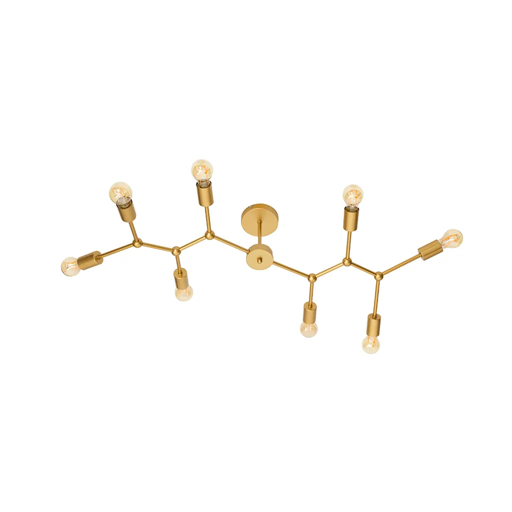 Nova Luce Calisto Plafoniera Ottone 8 Luci | Lampada Soffitto Design
