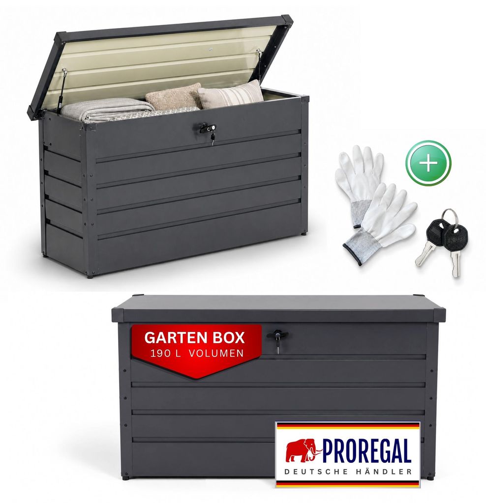 Gartenbox WOLF wasserdicht | HxBxT 62x116x45cm | 190 Liter Produktbild 