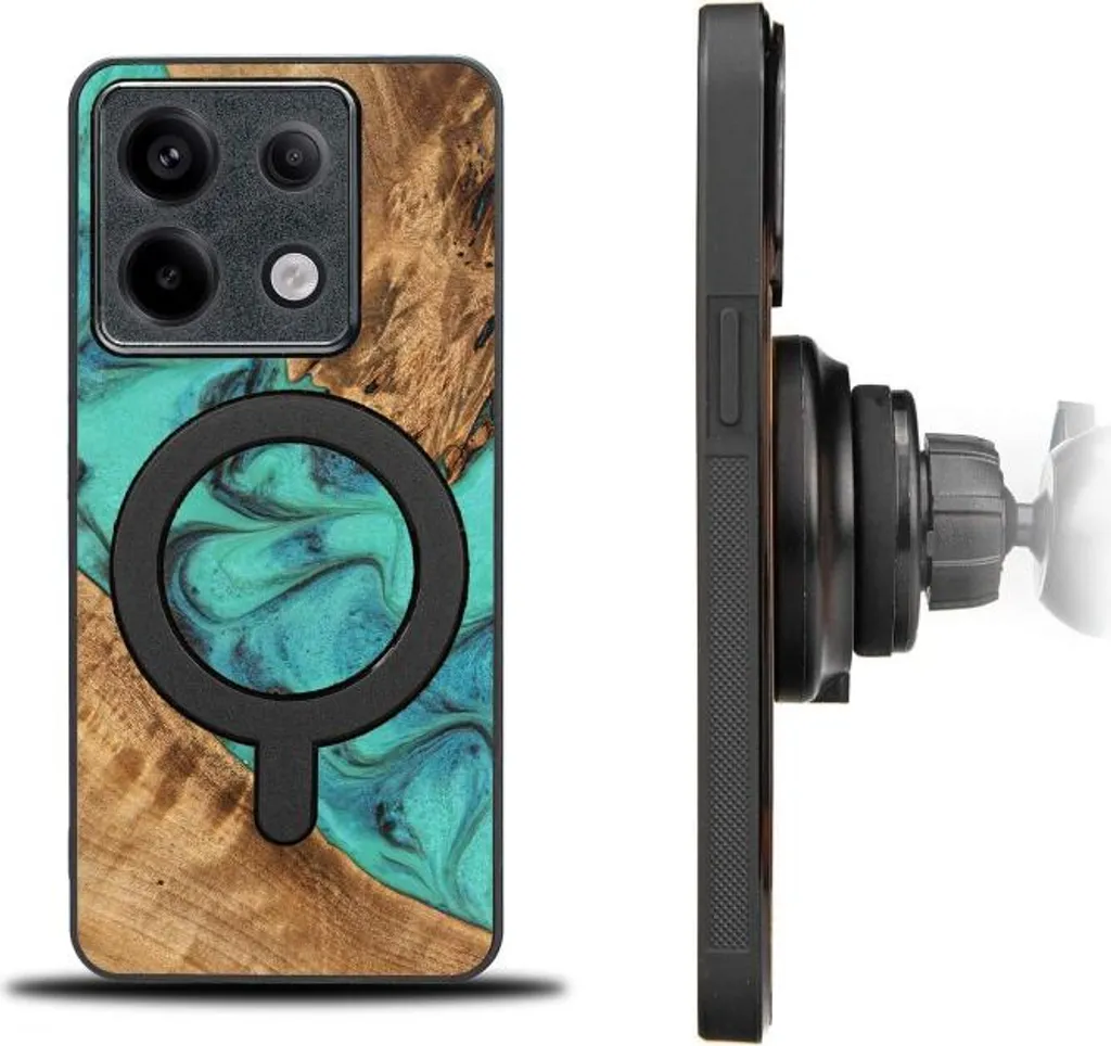 Custodia LBH Per Xiaomi Redmi Note 13 Pro+ 5G – Turchese Verde Con Porta Carte E Funzione Leggio