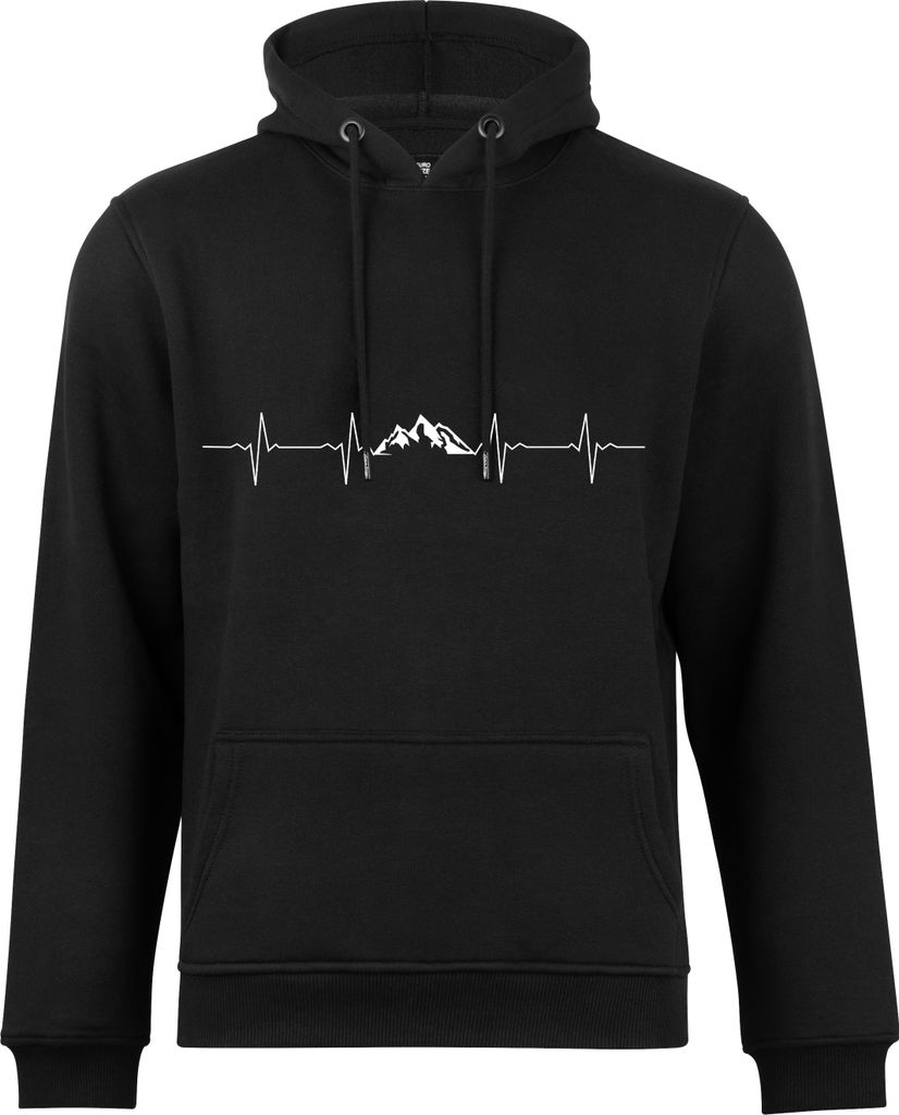 Cotton Prime Kapuzensweatshirt Pulsschlag Berge XL schwarz