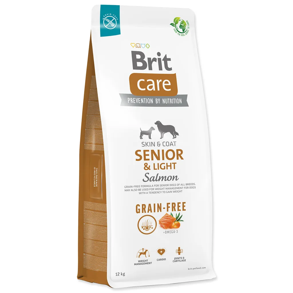 Croquettes Chien Senior ou Surpoids Brit Care Saumon Sans Céréales 12kg