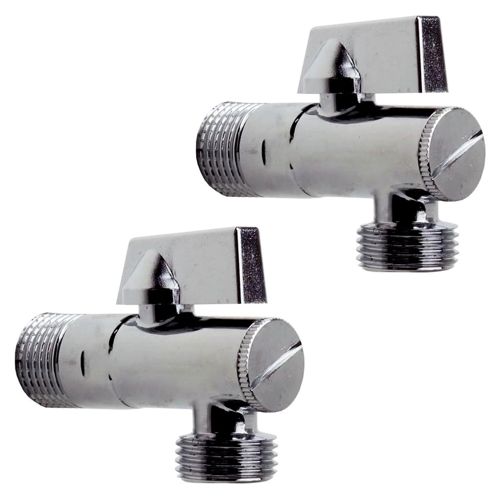 Sanixa 2er Set Design Eckventil für Küche und Bad | 1/2 Zoll | Eckregulierventil Wasseranschluss Verteiler Absperrventil | mit Filter