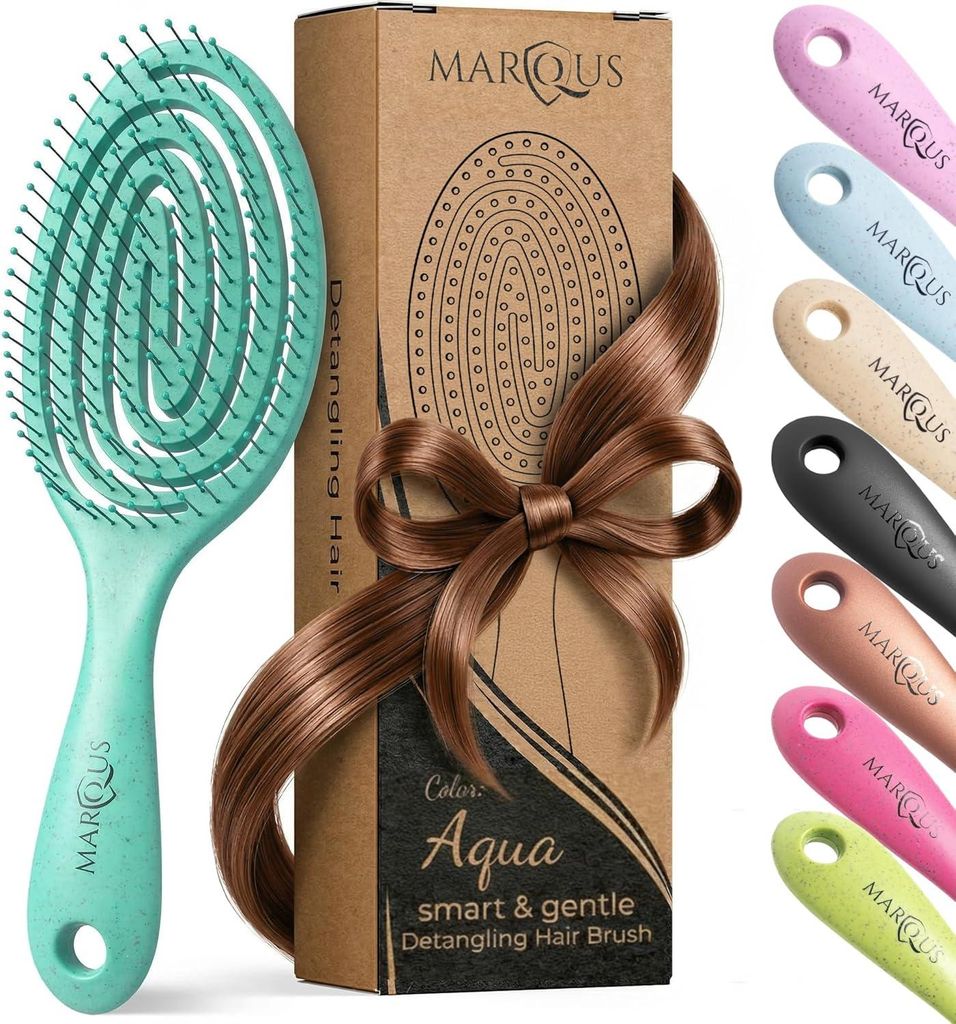 marQus Bio Haarbürste & Entwirrbürste ohne Ziepen – Aqua Produktbild 