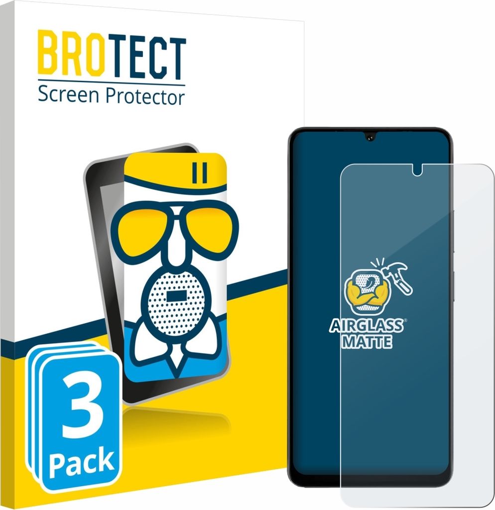 3x BROTECT Entspiegelungs Schutzglas für Doogee Note 59 Pro Schutzfolie Panzer Folie Glas Display Schutz matt
