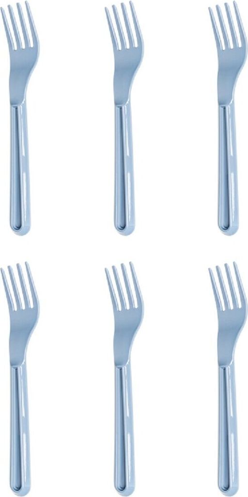 MICHELINO 6-teiliges Mehrweg Kunststoffbesteck-Set Serie Alythia Gabel Blau