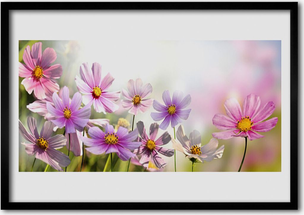 Bild 70x50 MDF-Rahmen Wandkunst Blumen Pflanzen Natur