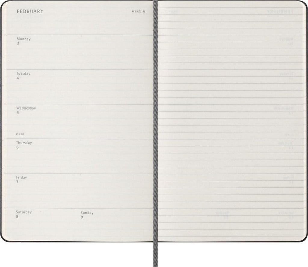 Moleskine 18měsíční týdenní poznámkový kalendář 2024/2025, Obrázek produktu 9