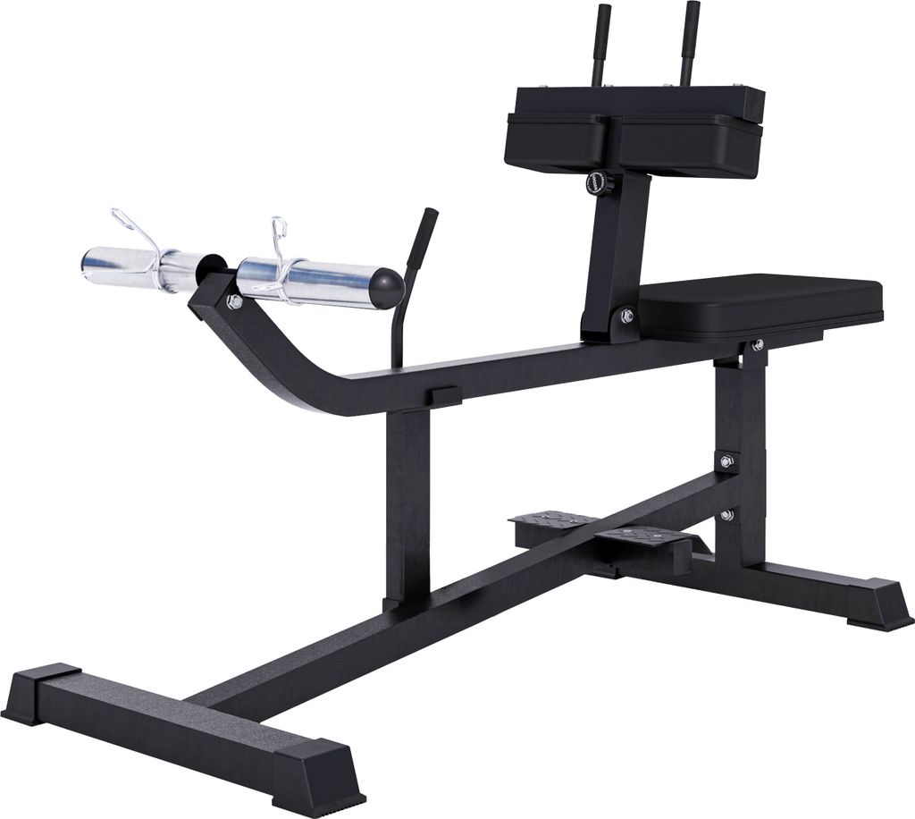 GORILLA SPORTS Wadenmaschine - 126 x 61 x 100 cm, 5-Fach Höhenverstellbar, mit Aufnahme für 30 mm und 50 mm Hantelscheiben, 2 Federverschlüsse...