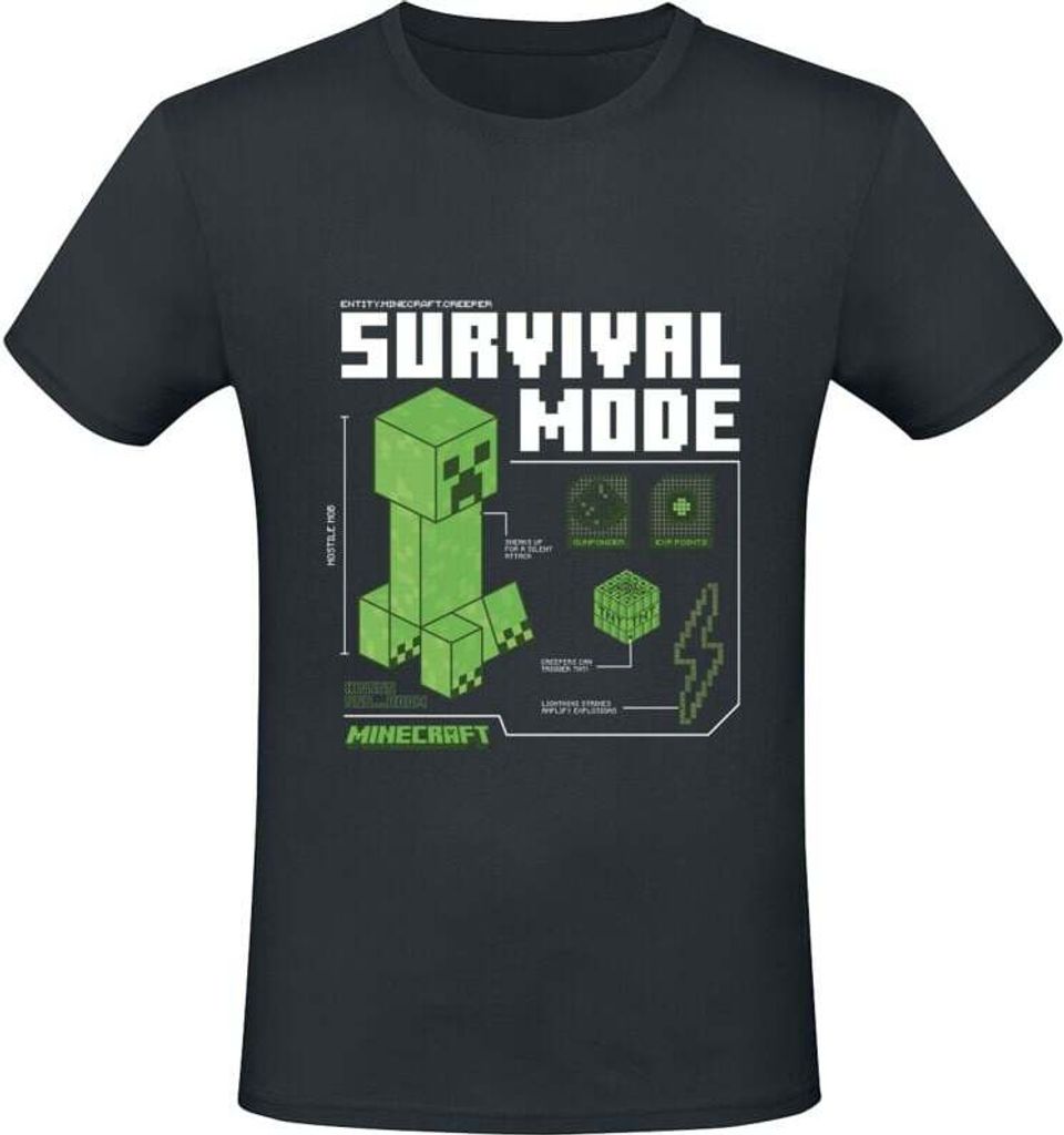 T-Shirt Minecraft Survival M - 100% Bawełna, Licencjonowany Produkt