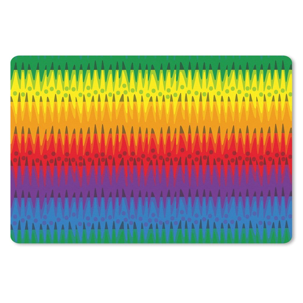 MuchoWow Schreibtischunterlage Muster - Regenbogen - Abstrakt 60x40 cm - XXL Mauspad - Großes Mauspad