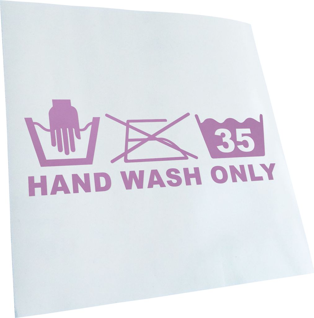 Kiwistar - Autoaufkleber - Hand Wash Only - Flieder - 50x18cm - Aufkleber für Auto, Laptop, Fahrrad, LKW, Motorrad mehrfarbig JDM Decal Racing