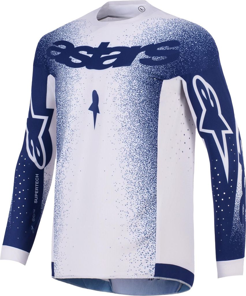 Alpinestars Supertech Scenz Motocross Jersey, grau/blau, S