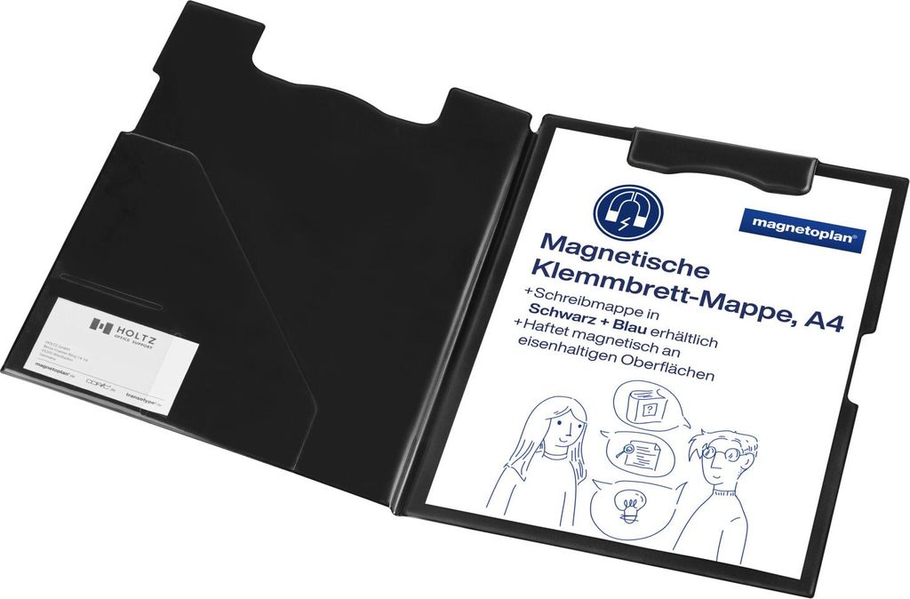 Klemmbrett Mappe magnetisch sw DIN A4