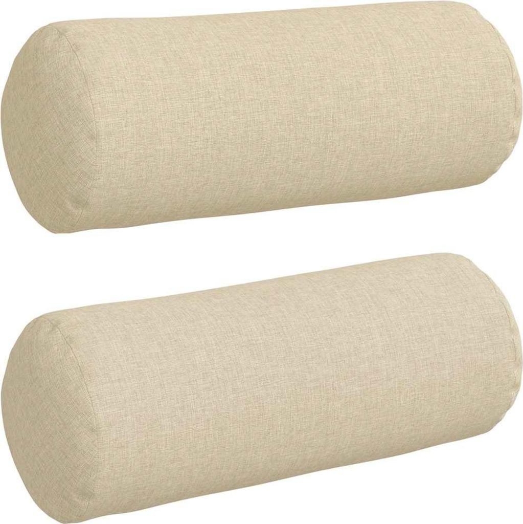 vidaXL Bolsterkissen 2 Stück Creme Ø 15 x 40 cm Stoff