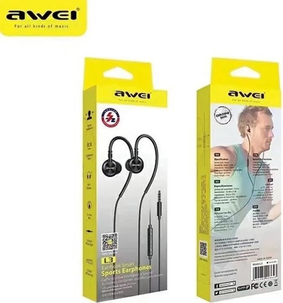 Cuffie stereo Awei L3 con jack da 3,5 mm nero/nero - 9