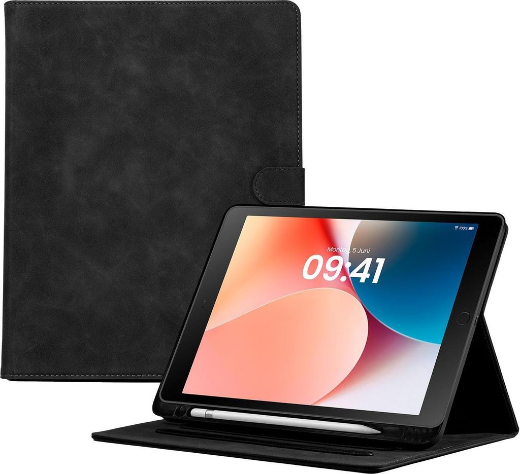 LBH Tablet Schutzhülle für Apple iPad 5/6. Gen Air 1 Air 2 9.7 Zoll Cover Case Schutz Tablet Farbe: Schwarz