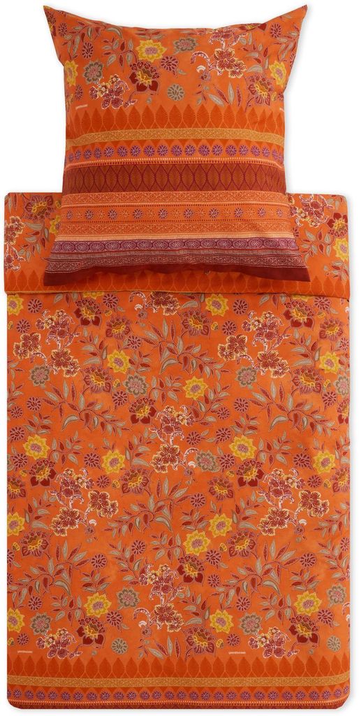 Bassetti Satin-Bettwäsche-Garnitur Varigotti Farbe ORANGE O1 Größe 135x200+80x80